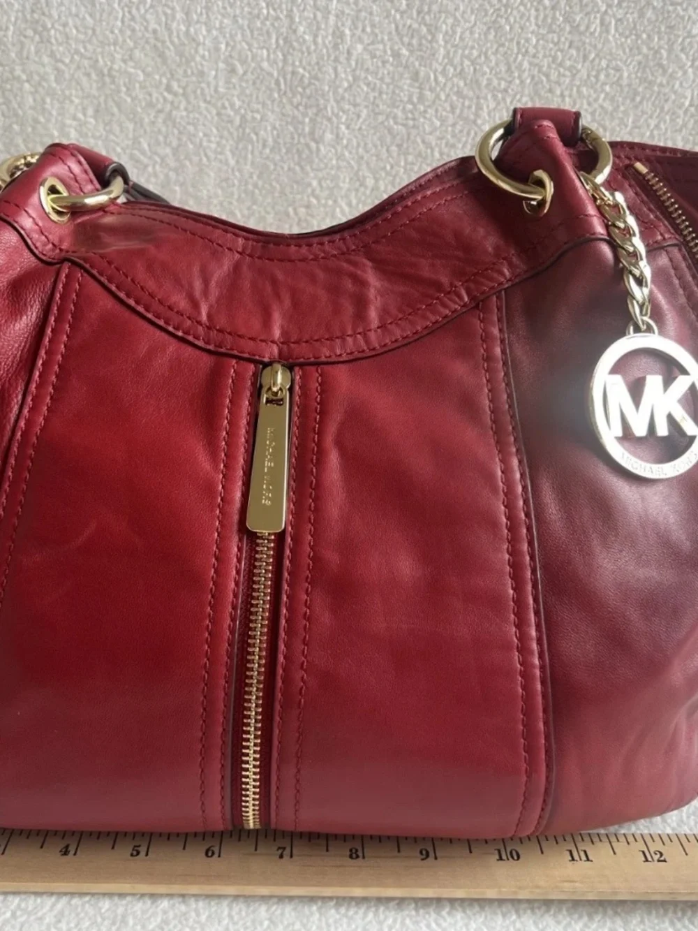 Michael Kors Fulton Hobo Shoulder Bag In Red Leather NEW w/o Tags